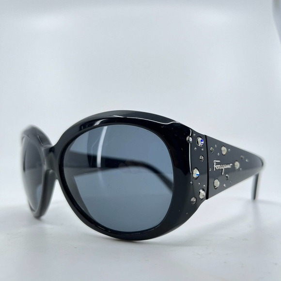 Salvatore Ferragamo Sunglasses Frames 2147-B 101 Black Silver 56-15-130 H7106 - Picture 2 of 7